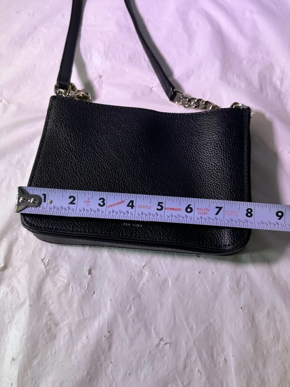 kate spade Black Pebbled Leather Crossbody with Chain Strap